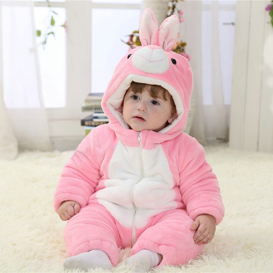kostim-zeka-za-bebe Roze kostim zeke za bebe sa kapuljačom