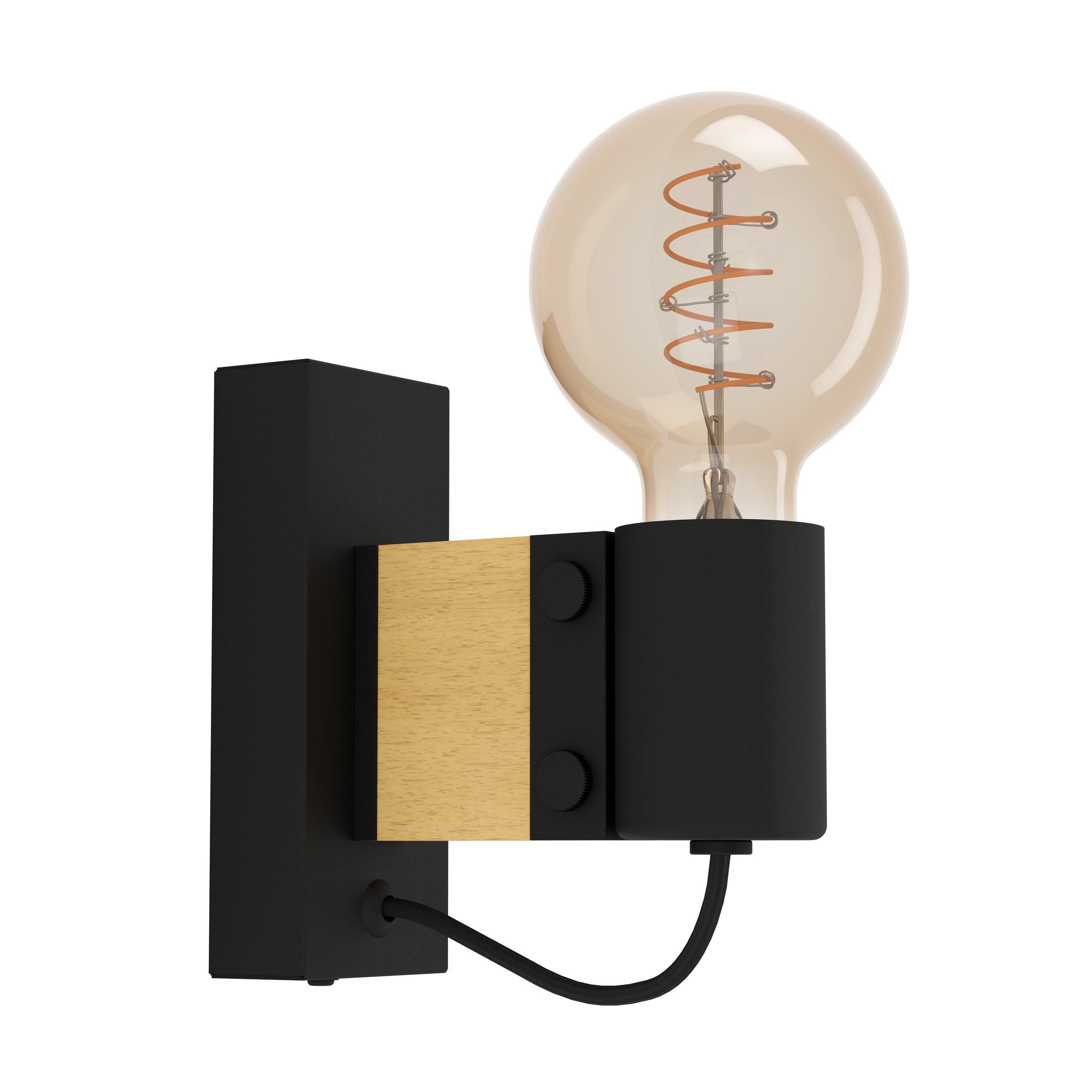EGLO BAILRIGG 43903 – zidna lampa, crna, braon, glavna fotografija EGLO BAILRIGG 43903 – zidna lampa, crna, braon, glavna fotografija