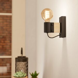 EGLO BAILRIGG 43903 – zidna lampa, crna, braon, prikaz 2