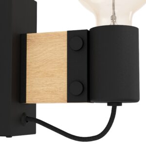 EGLO BAILRIGG 43903 – zidna lampa, crna, braon, prikaz 4