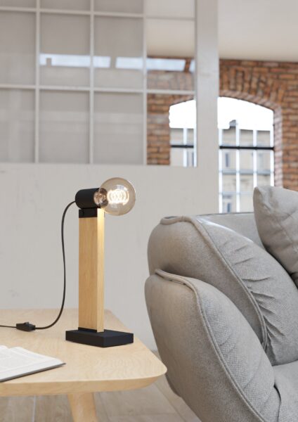 EGLO BAILRIGG 43904 – stona lampa, crna, braon, prikaz 2