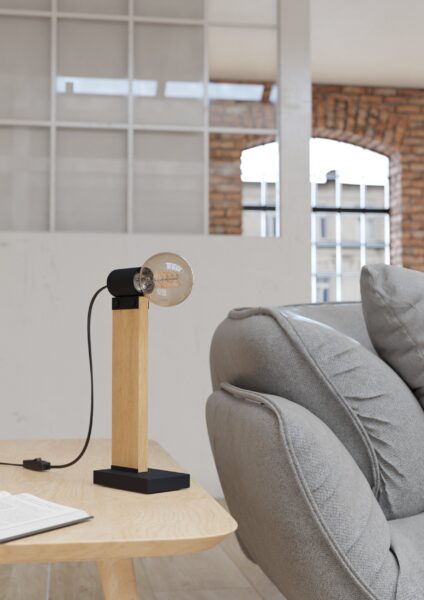 EGLO BAILRIGG 43904 – stona lampa, crna, braon, u enterijeru