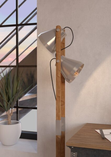 EGLO CAWTON 43954 – podna lampa, boja čelika, rustik braon, prikaz 2