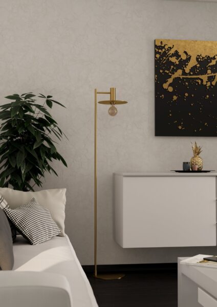 EGLO ESCANDELL 900735 – podna lampa, boja brušenog mesinga, u enterijeru