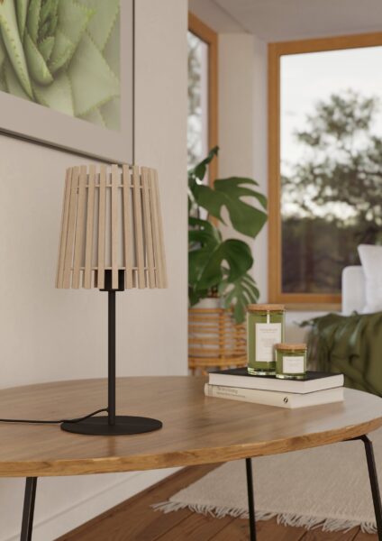 EGLO FATTORIA 900904 – stona lampa, crna, u enterijeru