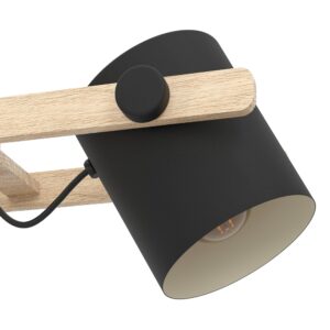 EGLO HORNWOOD 43517 – visilica, 3 E27 grla, drvo i crni abažuri, dodatni prikaz 2
