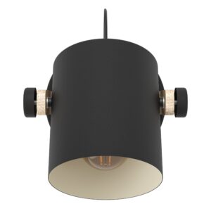 EGLO HORNWOOD 43518 – zidna lampa, crni abažur sa drvenim detaljem, dodatni prikaz 3
