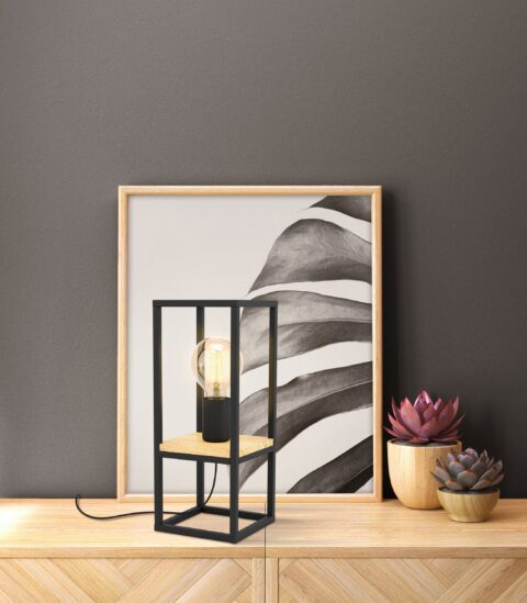 EGLO LIBERTAD 99797 – stona lampa, crna, braon, u enterijeru