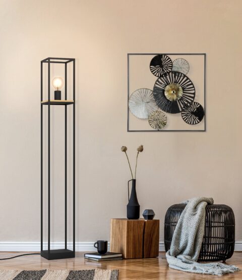 EGLO LIBERTAD 99798 – podna lampa, crna, braon, u enterijeru