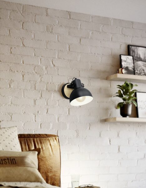 EGLO LUBENHAM 44057 – zidna lampa, crna, braon, prikaz 2