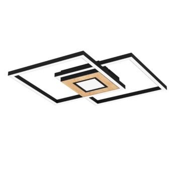LED plafonjera EGLO MARINELLO 901742 sa crnim okvirima i drvenim detaljem