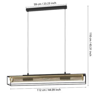 EGLO NOHALES 43788 – visilica, metalna mreža u boji mesinga, 4 E27, dodatni prikaz 5