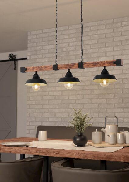 EGLO OLDBURY 44086 – visilica, crna, rustik braon, prikaz 2