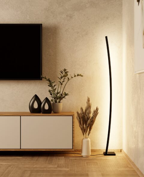 EGLO PICACHA 99715 – podna lampa, crna, u enterijeru