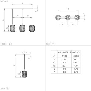 EGLO ROMAZZINA 900495 – visilica, crna, prikaz 4