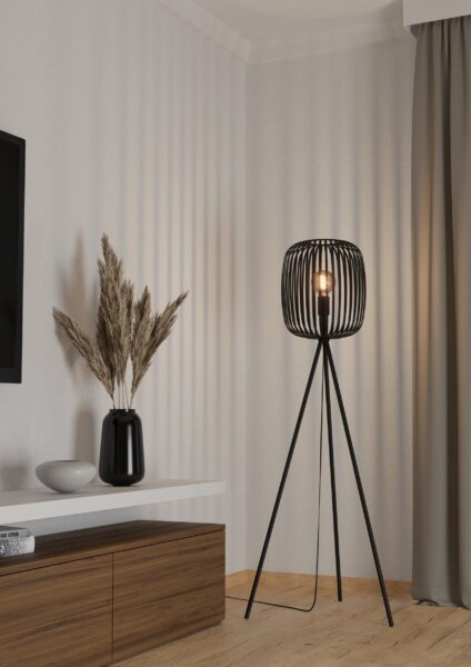 EGLO ROMAZZINA 900522 – podna lampa, crna, u enterijeru