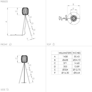 EGLO ROMAZZINA 900522 – podna lampa, crna, prikaz 3