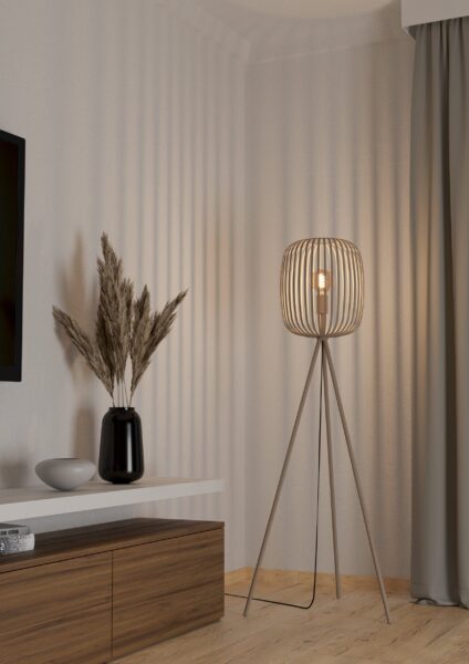EGLO ROMAZZINA 900523 – podna lampa, peščana, u enterijeru