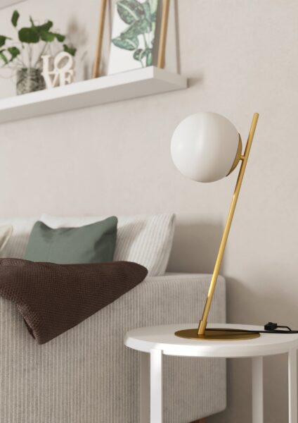 EGLO RONDO 4 900868 – stona lampa, boja brušenog mesinga, u enterijeru