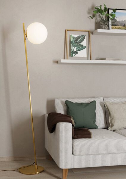 EGLO RONDO 4 900869 – podna lampa, boja brušenog mesinga, u enterijeru