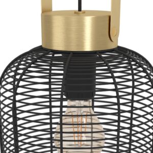 EGLO ROUNDHAM 43963 – visilica, crna, boja brušenog mesinga, prikaz 4