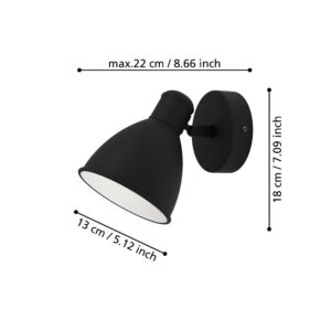 EGLO SAN PERI 1 900428 – zidna lampa, crna, bela, prikaz 5