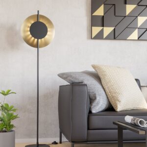 EGLO TOCINA 900991 – podna lampa, crna, boja brušenog mesinga, prikaz 2