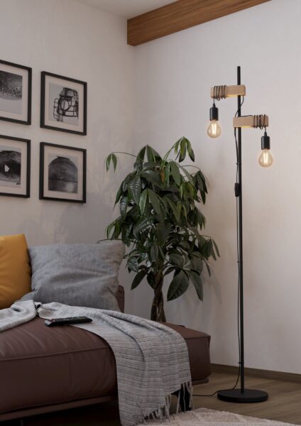 Podna lampa TOWNSHEND 43516 pored sofe