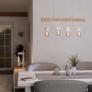 EGLO TOWNSHEND 43704 – visilica, bela grla i drvo, 4 E27, dodatni prikaz 1