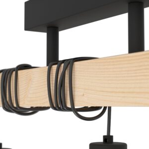 EGLO TOWNSHEND 5 44074 – plafonjera, crna, braon, prikaz 3
