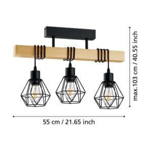 EGLO TOWNSHEND 5 44074 – plafonjera, crna, braon, prikaz 5