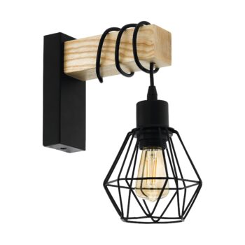 EGLO TOWNSHEND 5 44078 – zidna lampa, crna, braon, glavna fotografija