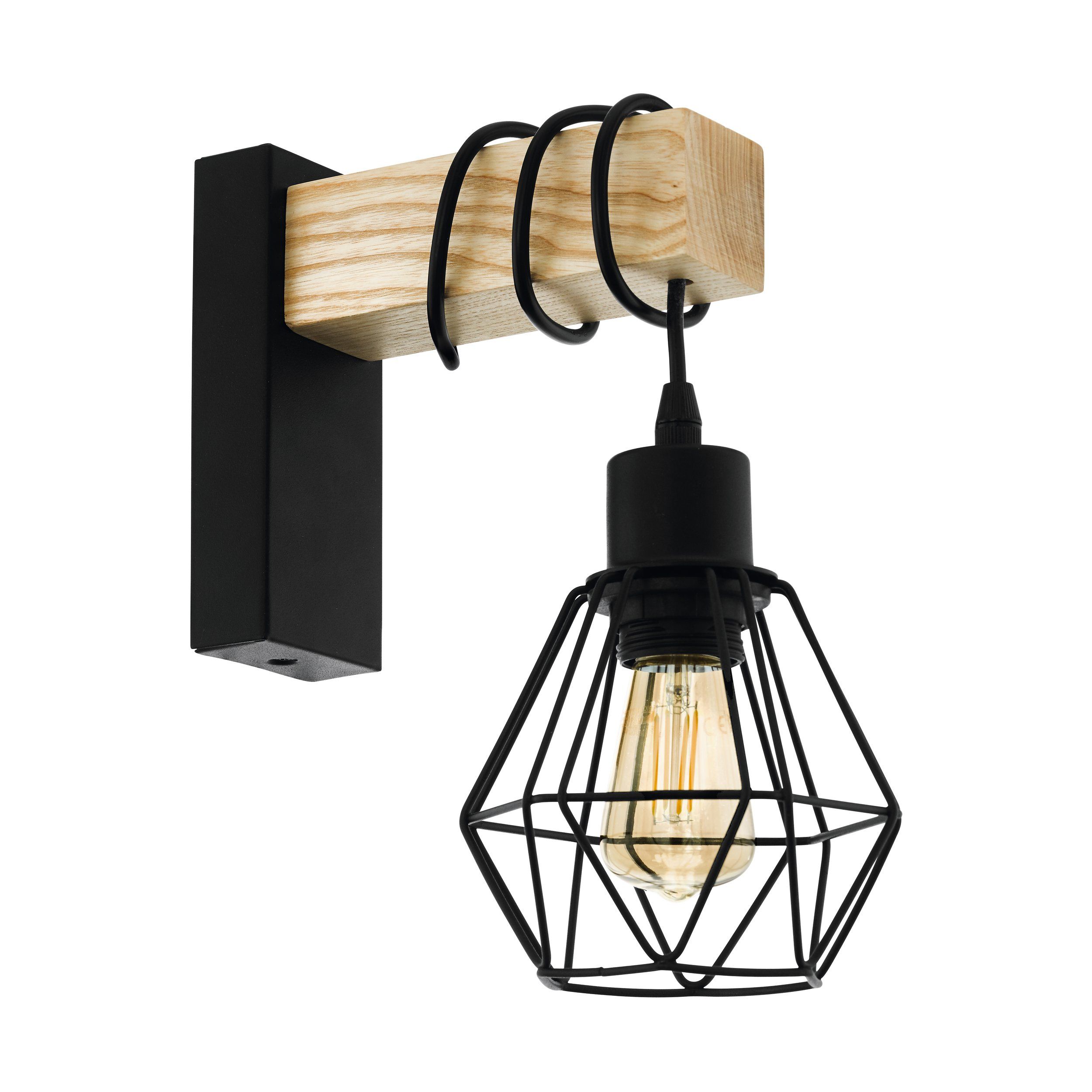 EGLO TOWNSHEND 5 44078 – zidna lampa, crna, braon, glavna fotografija EGLO TOWNSHEND 5 44078 – zidna lampa, crna, braon, glavna fotografija