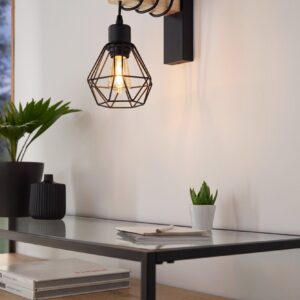 EGLO TOWNSHEND 5 44078 – zidna lampa, crna, braon, prikaz 2