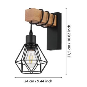 EGLO TOWNSHEND 5 44078 – zidna lampa, crna, braon, prikaz 5