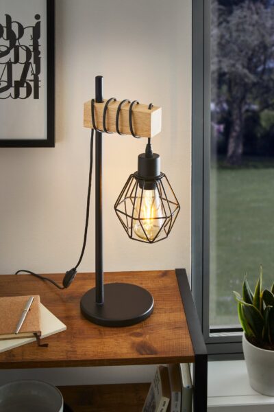 EGLO TOWNSHEND 5 44079 – stona lampa, crna, braon, prikaz 2