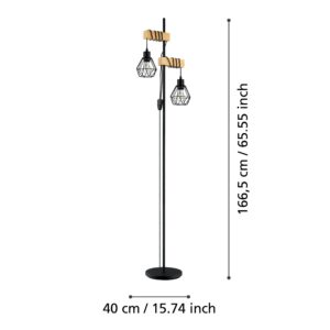 EGLO TOWNSHEND 5 44081 – podna lampa, crna, braon, prikaz 5