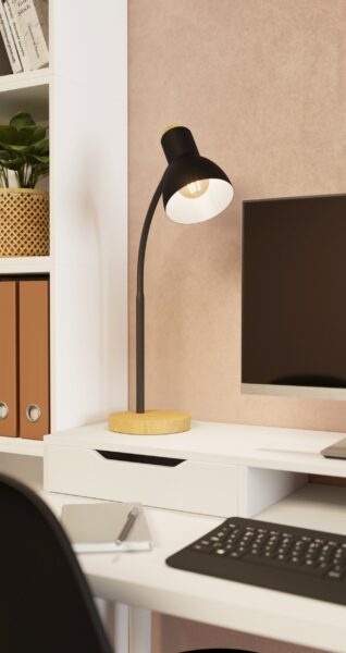 EGLO VERADAL 98831 – stona lampa, crna, braon, prikaz 2