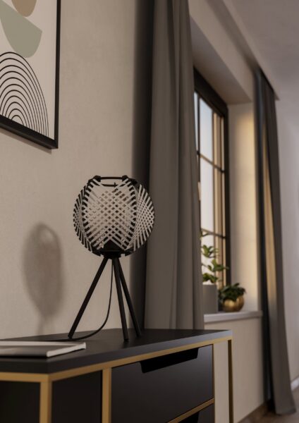 EGLO WAVERTON 44008 – stona lampa, crna, u enterijeru