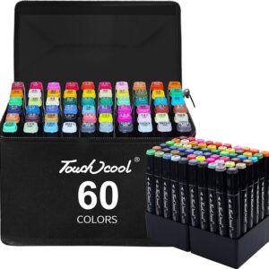 Touch Cool markeri 60 boja sa oznakom 60 COLORS na torbici
