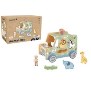 Tooky Toy drveni safari džip sa životinjama – fotografija 1