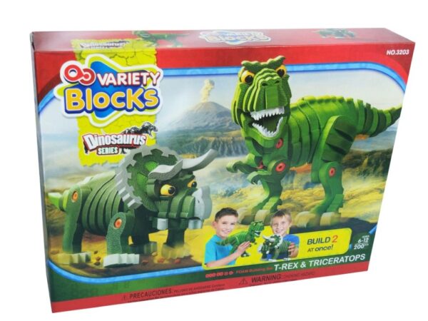 Konstruktivni set dinosaurusi – T-reks i triceratops, 200 delova – fotografija 1 Konstruktivni set dinosaurusi – T-reks i triceratops, 200 delova – fotografija 1