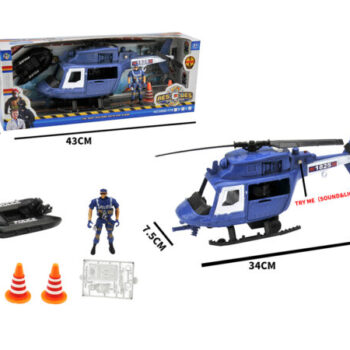 Policijski helikopter sa čamcem i figuricom – fotografija 1