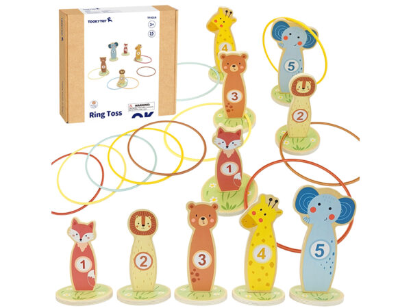 Tooky Toy drvena igra nabacivanja obruča sa životinjama TF401 – fotografija 1 Tooky Toy drvena igra nabacivanja obruča sa životinjama TF401 – fotografija 1