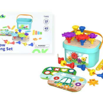 Tooky Toy set za slaganje, nizanje i igru zupčanicima – fotografija 1