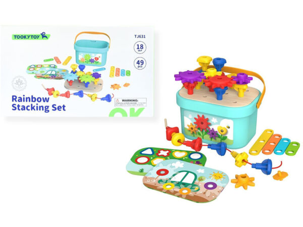 Tooky Toy set za slaganje, nizanje i igru zupčanicima – fotografija 1 Tooky Toy set za slaganje, nizanje i igru zupčanicima – fotografija 1