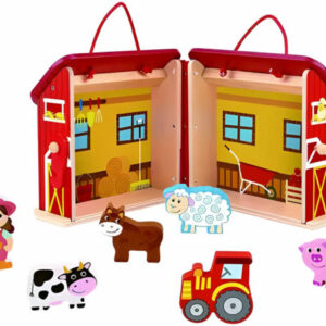 Tooky Toy prenosiva drvena farma sa figurama – fotografija 1