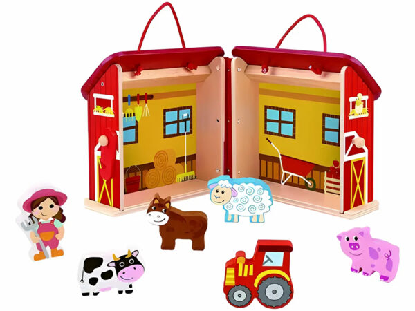 Tooky Toy prenosiva drvena farma sa figurama – fotografija 1 Tooky Toy prenosiva drvena farma sa figurama – fotografija 1
