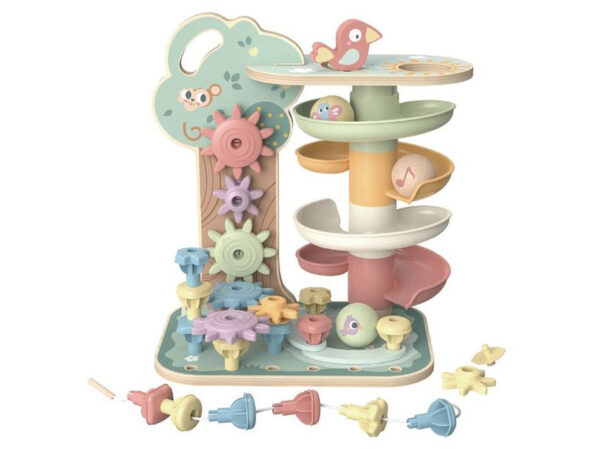 Tooky Toy drveni centar aktivnosti sa stazom za kuglice – fotografija 1 Tooky Toy drveni centar aktivnosti sa stazom za kuglice – fotografija 1