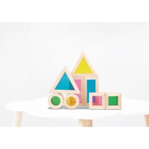 Tooky Toy drvene kocke sa prozorčićima u boji – fotografija 1